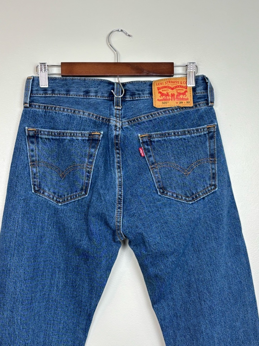 Levi Strauss Jeans Mens 29x32 Blue 505 Regular Straight Leg Denim Red Tab - Picture 6 of 10